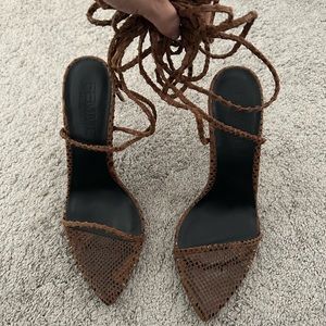 Brown Strappy Heels